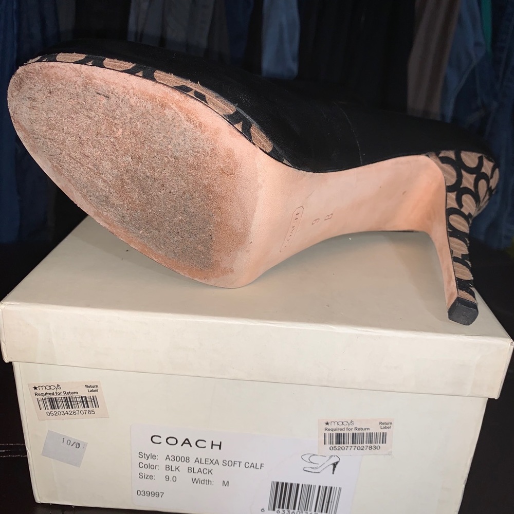 Coach Alexa Soft Calf Platform Heels, gently used - Picture 3 of 3
